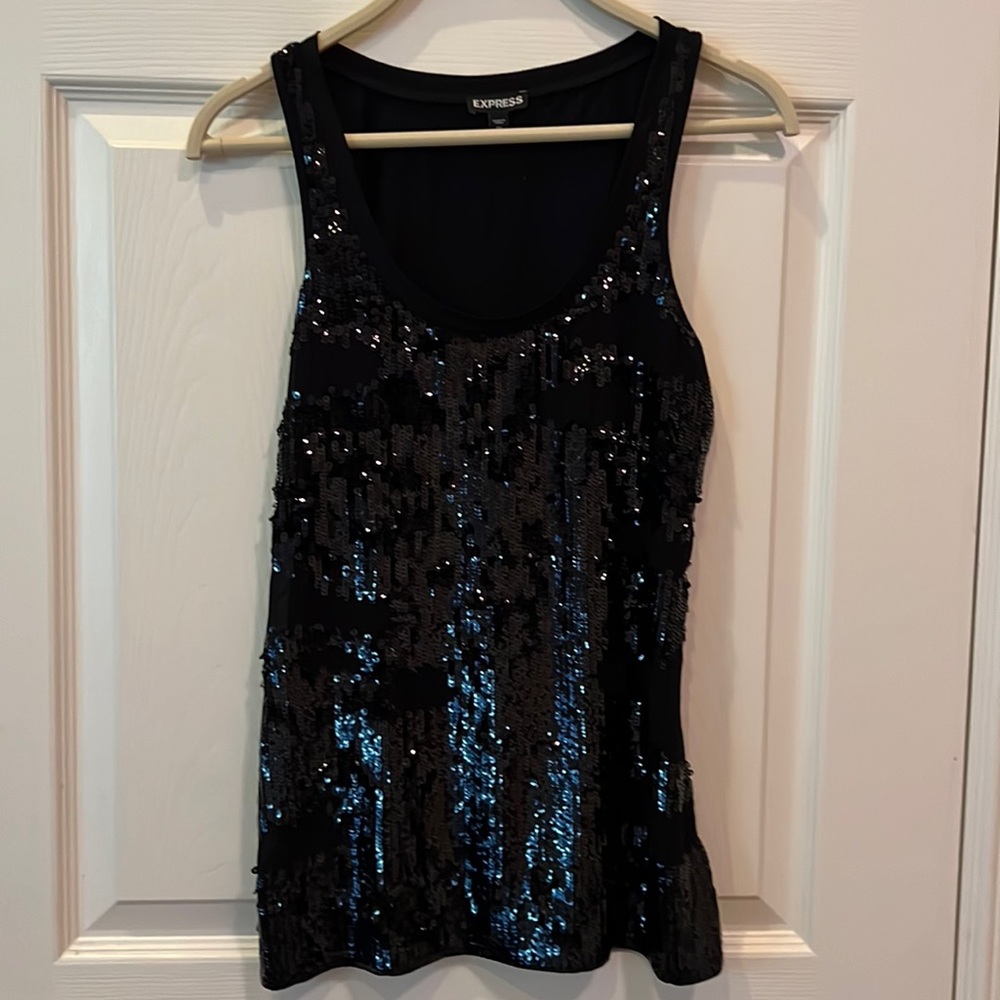 Express sequin black tank top. Sz: XS party/ Christmas/ nightclub